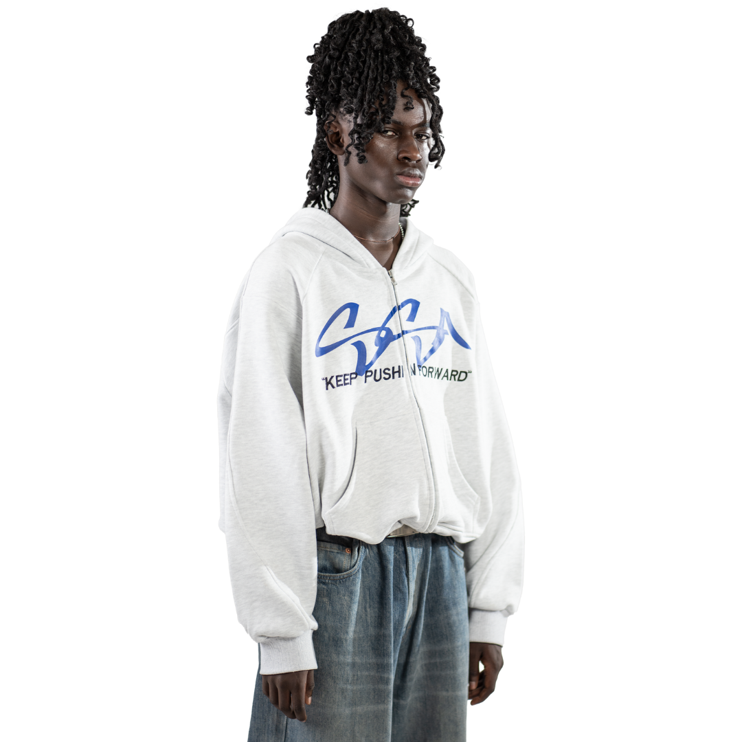 Blue Initials Zipper