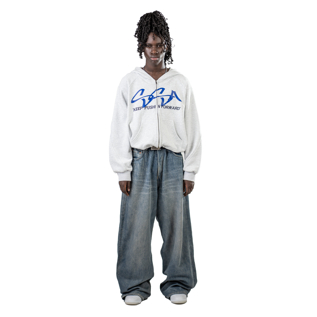 Blue Initials Zipper