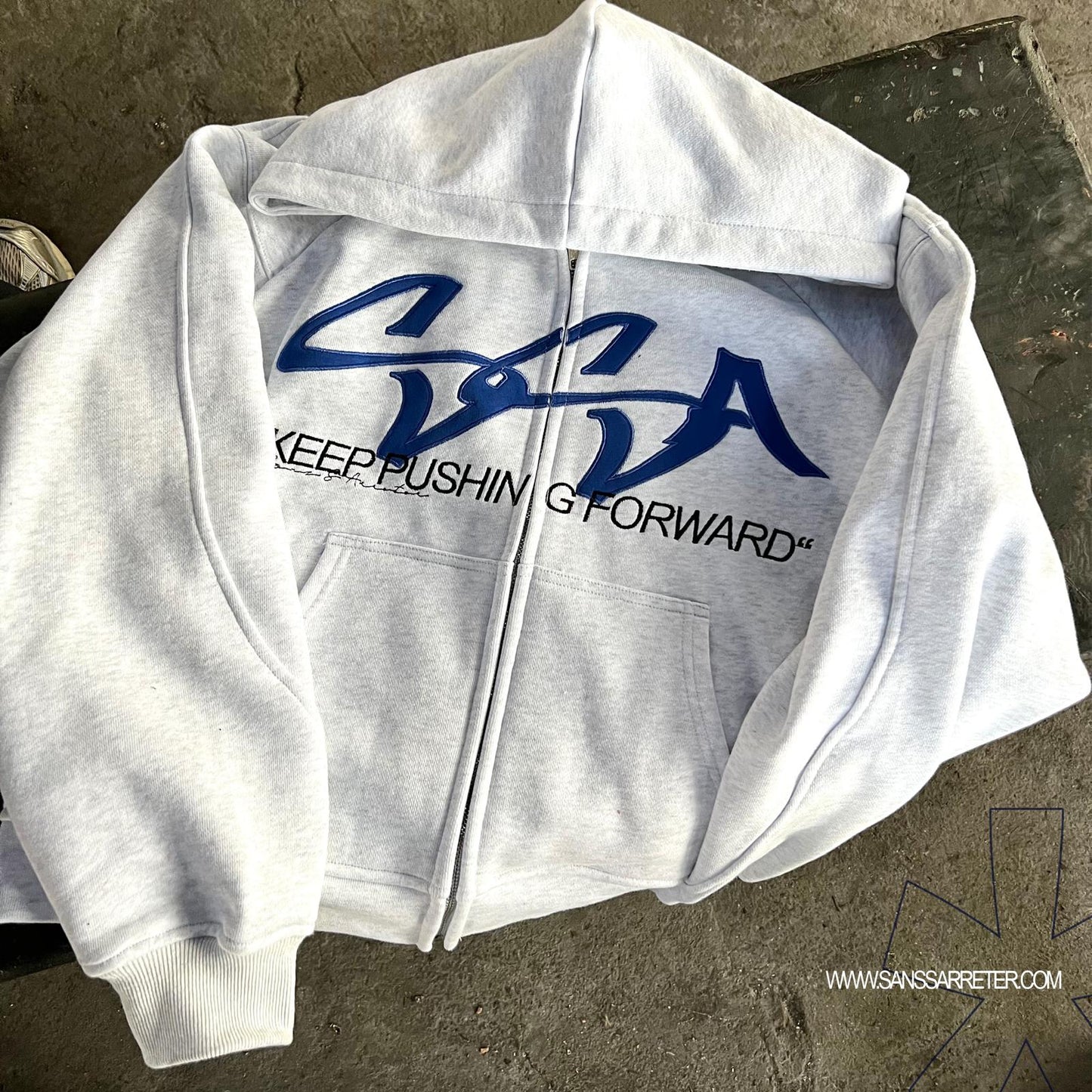 Blue Initials Zipper